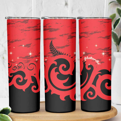 New Zealand Matariki Skinny Tumbler Maori New Year Koru Pattern