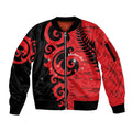 New Zealand Matariki Sleeve Zip Bomber Jacket Maori New Year Koru Pattern