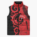 New Zealand Matariki Sleeveless Puffer Jacket Maori New Year Koru Pattern