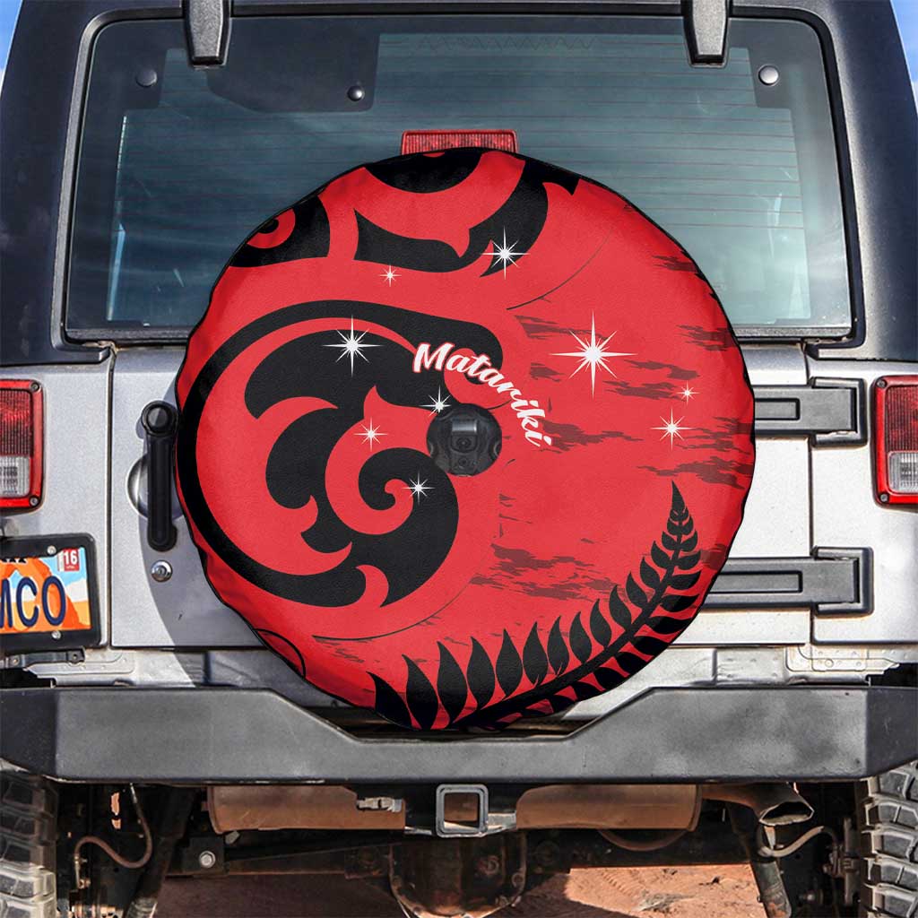New Zealand Matariki Spare Tire Cover Maori New Year Koru Pattern