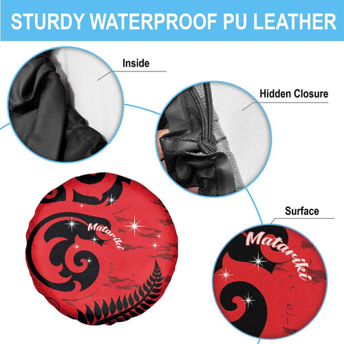 New Zealand Matariki Spare Tire Cover Maori New Year Koru Pattern