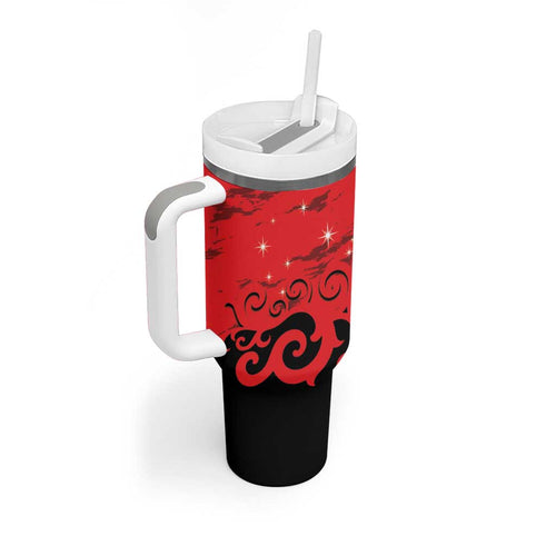 New Zealand Matariki Tumbler With Handle Maori New Year Koru Pattern