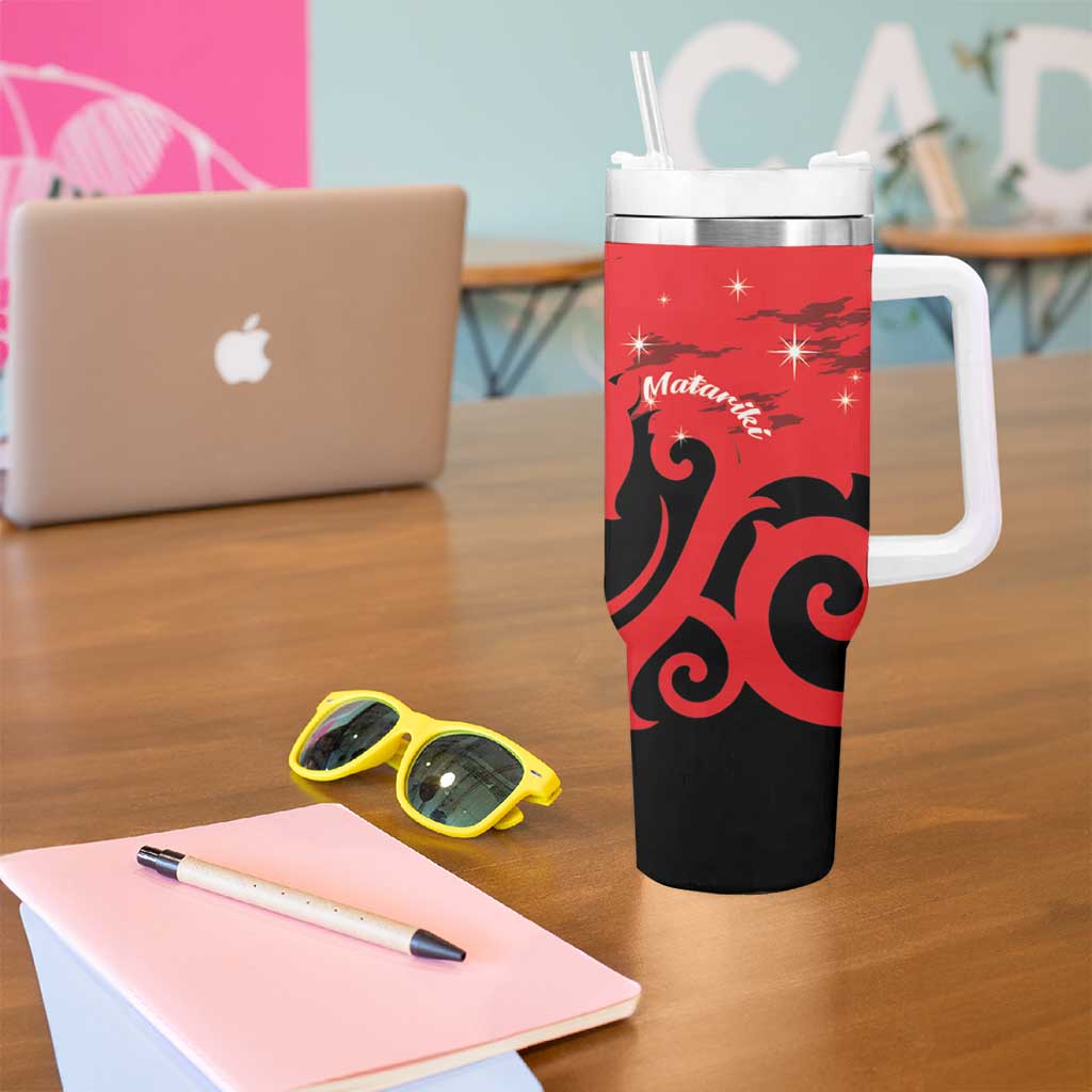 New Zealand Matariki Tumbler With Handle Maori New Year Koru Pattern