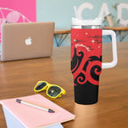 New Zealand Matariki Tumbler With Handle Maori New Year Koru Pattern