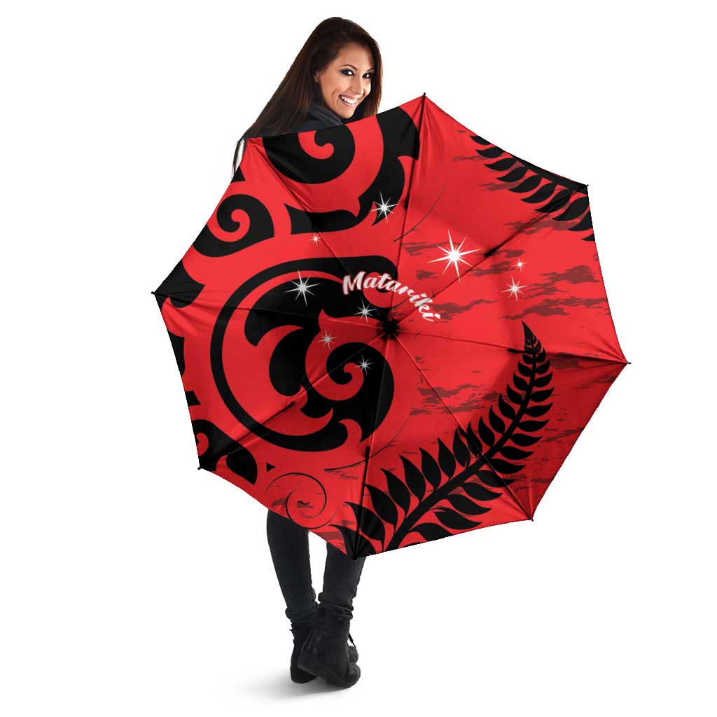 New Zealand Matariki Umbrella Maori New Year Koru Pattern