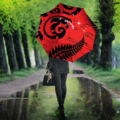 New Zealand Matariki Umbrella Maori New Year Koru Pattern