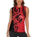 New Zealand Matariki Women Sleeveless Polo Shirt Maori New Year Koru Pattern
