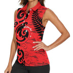 New Zealand Matariki Women Sleeveless Polo Shirt Maori New Year Koru Pattern