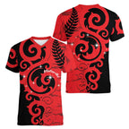 New Zealand Matariki Women V-Neck T-Shirt Maori New Year Koru Pattern