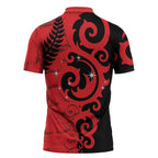 New Zealand Matariki Zipper Polo Shirt Maori New Year Koru Pattern