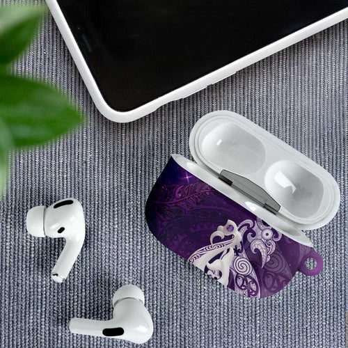 New Zealand Matariki AirPods Case Maori Manaia Galaxy Silver Fern Purple Color