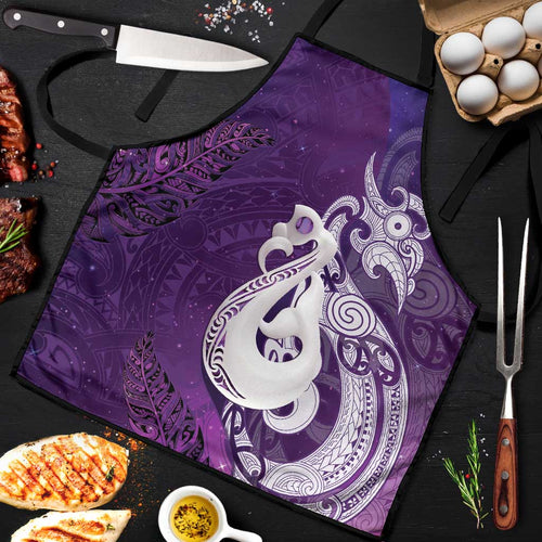 New Zealand Matariki Apron Maori Manaia Galaxy Silver Fern Purple Color