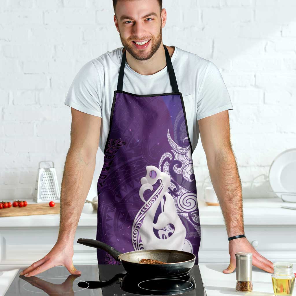 New Zealand Matariki Apron Maori Manaia Galaxy Silver Fern Purple Color