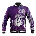 New Zealand Matariki Baseball Jacket Maori Manaia Galaxy Silver Fern Purple Color