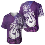 New Zealand Matariki Baseball Jersey Maori Manaia Galaxy Silver Fern Purple Color