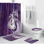 New Zealand Matariki Bathroom Set Maori Manaia Galaxy Silver Fern Purple Color