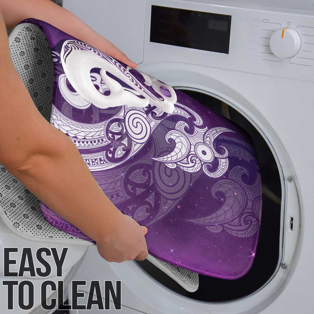 New Zealand Matariki Bathroom Set Maori Manaia Galaxy Silver Fern Purple Color
