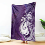 New Zealand Matariki Blanket Maori Manaia Galaxy Silver Fern Purple Color