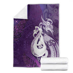 New Zealand Matariki Blanket Maori Manaia Galaxy Silver Fern Purple Color