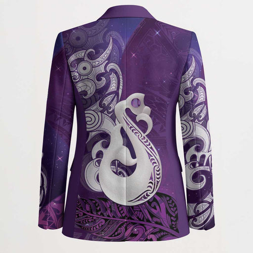 New Zealand Matariki Blazer Maori Manaia Galaxy Silver Fern Purple Color