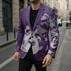 New Zealand Matariki Blazer Maori Manaia Galaxy Silver Fern Purple Color