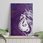 New Zealand Matariki Canvas Wall Art Maori Manaia Galaxy Silver Fern Purple Color