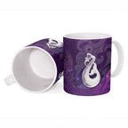 New Zealand Matariki Ceramic Mug Maori Manaia Galaxy Silver Fern Purple Color