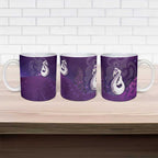 New Zealand Matariki Ceramic Mug Maori Manaia Galaxy Silver Fern Purple Color