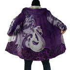 New Zealand Matariki Cloak Maori Manaia Galaxy Silver Fern Purple Color
