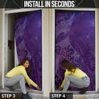 New Zealand Matariki Door Cover Maori Manaia Galaxy Silver Fern Purple Color