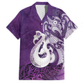New Zealand Matariki Hawaiian Shirt Maori Manaia Galaxy Silver Fern Purple Color