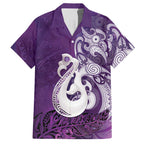 New Zealand Matariki Hawaiian Shirt Maori Manaia Galaxy Silver Fern Purple Color