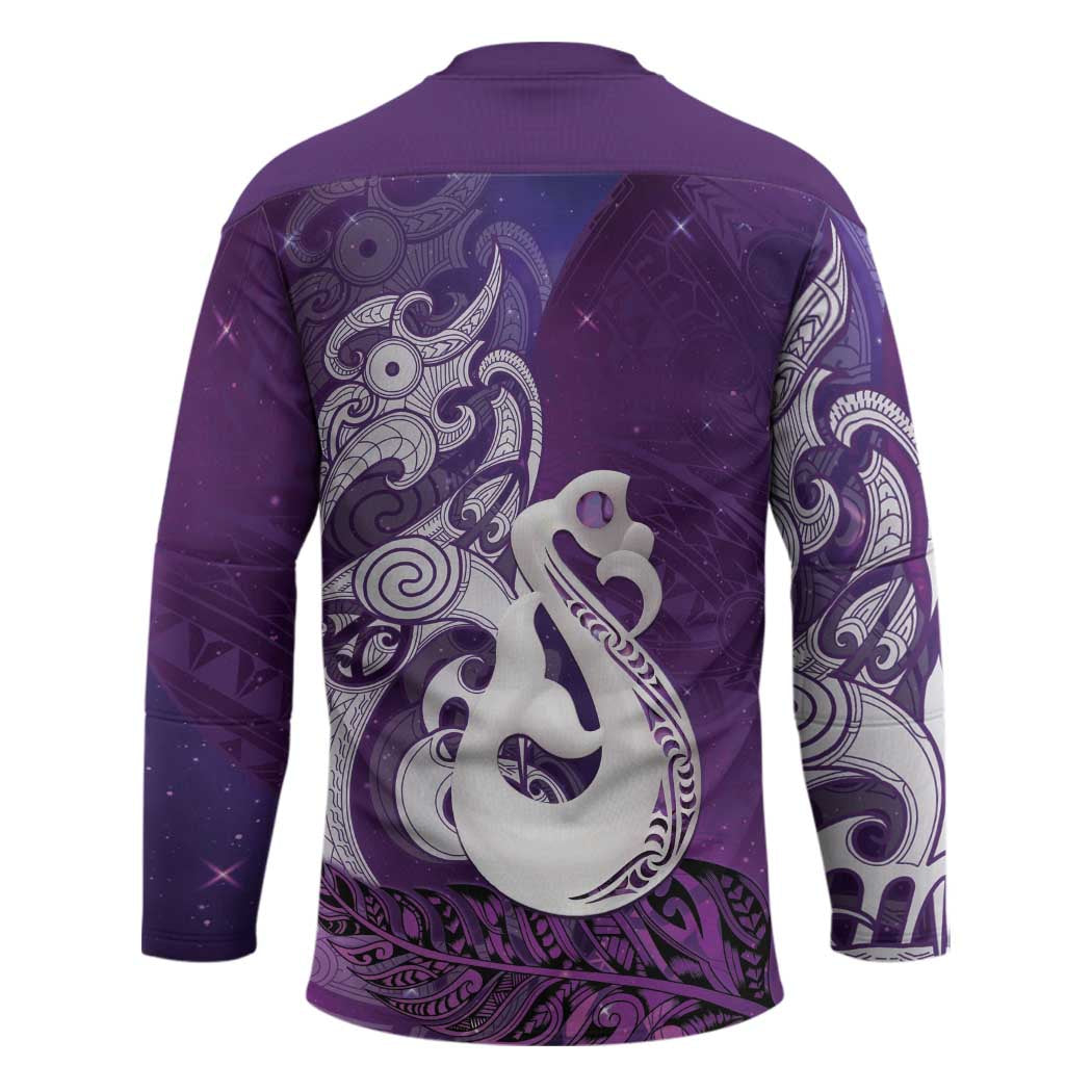 New Zealand Matariki Hockey Jersey Maori Manaia Galaxy Silver Fern Purple Color