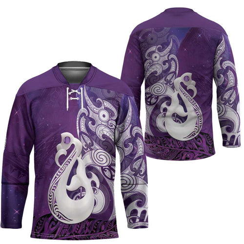 New Zealand Matariki Hockey Jersey Maori Manaia Galaxy Silver Fern Purple Color
