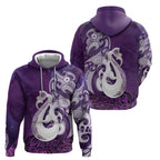 New Zealand Matariki Hoodie Maori Manaia Galaxy Silver Fern Purple Color