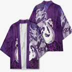 New Zealand Matariki Kimono Maori Manaia Galaxy Silver Fern Purple Color