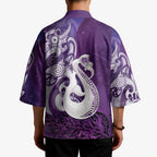 New Zealand Matariki Kimono Maori Manaia Galaxy Silver Fern Purple Color