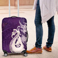 New Zealand Matariki Luggage Cover Maori Manaia Galaxy Silver Fern Purple Color