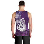 New Zealand Matariki Men Tank Top Maori Manaia Galaxy Silver Fern Purple Color