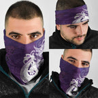 New Zealand Matariki Neck Gaiter Maori Manaia Galaxy Silver Fern Purple Color