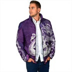 New Zealand Matariki Padded Jacket Maori Manaia Galaxy Silver Fern Purple Color