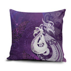 New Zealand Matariki Pillow Cover Maori Manaia Galaxy Silver Fern Purple Color