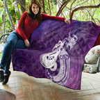 New Zealand Matariki Quilt Maori Manaia Galaxy Silver Fern Purple Color