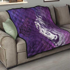 New Zealand Matariki Quilt Maori Manaia Galaxy Silver Fern Purple Color