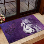New Zealand Matariki Rubber Doormat Maori Manaia Galaxy Silver Fern Purple Color