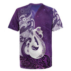 New Zealand Matariki Rugby Jersey Maori Manaia Galaxy Silver Fern Purple Color