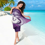 New Zealand Matariki Sarong Maori Manaia Galaxy Silver Fern Purple Color