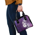 New Zealand Matariki Shoulder Handbag Maori Manaia Galaxy Silver Fern Purple Color