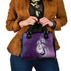 New Zealand Matariki Shoulder Handbag Maori Manaia Galaxy Silver Fern Purple Color