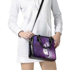 New Zealand Matariki Shoulder Handbag Maori Manaia Galaxy Silver Fern Purple Color